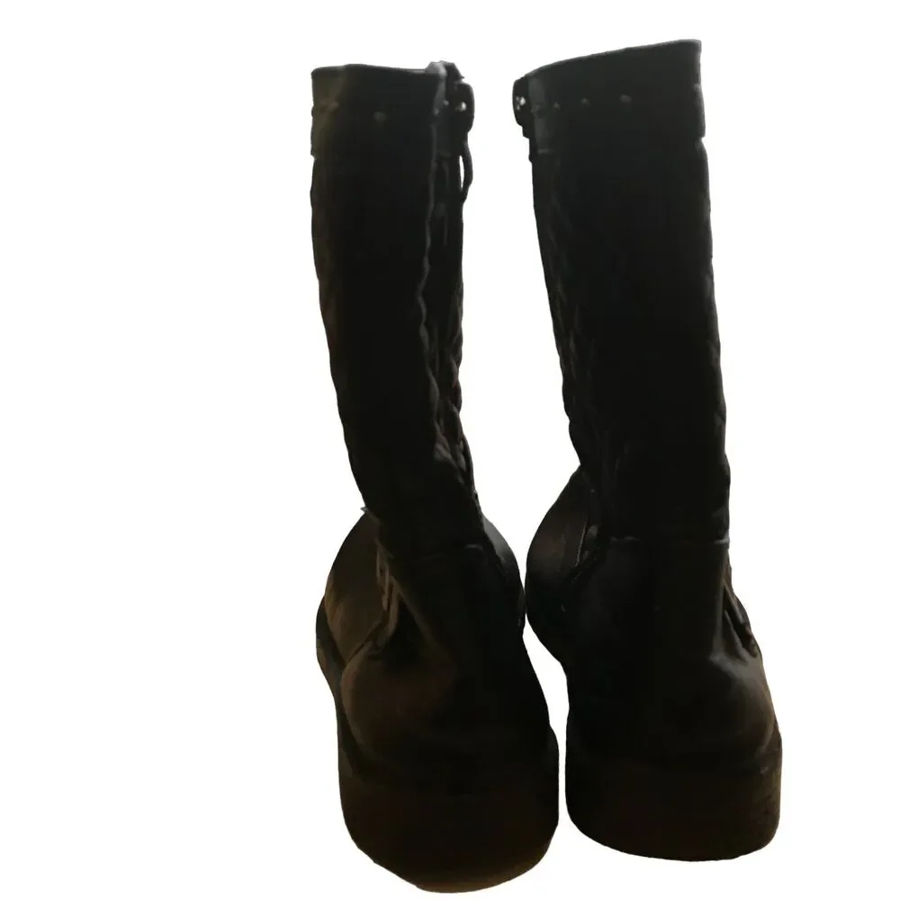 Girl's size 2 Faux Leather boots Black